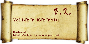 Vollár Károly névjegykártya