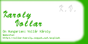 karoly vollar business card