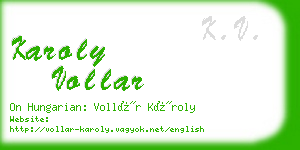 karoly vollar business card